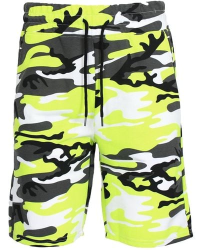 Galaxy By Harvic Camo Printed French Terry Shorts - Yellow