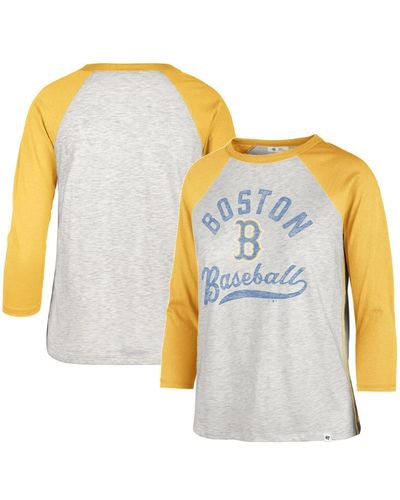 '47 Boston Red Sox City Connect Retro Daze Ava Raglan 3/4-sleeve T-shirt - Gray