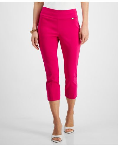 INC International Concepts Tummy-control Pull-on Capri Pants - Pink