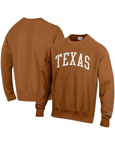 Champion Texas Longhorns Arch Reverse Weave Pullover Sweatshirt - Orange