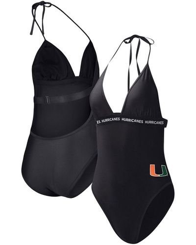 G-III 4Her by Carl Banks Miami Hurricanes Full Count One-piece Swimsuit - Blue