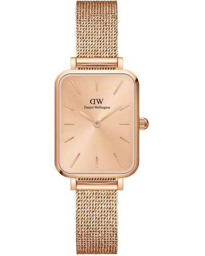 Daniel Wellington Quadro Unitone Rose Gold-tone Stainless Steel Watch 20 X 26mm - White