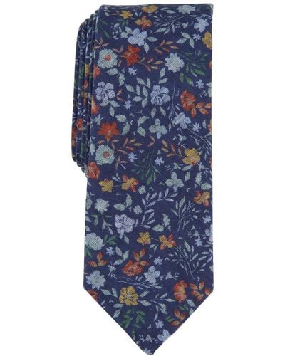 BarIII Atkinson Floral Tie - Blue