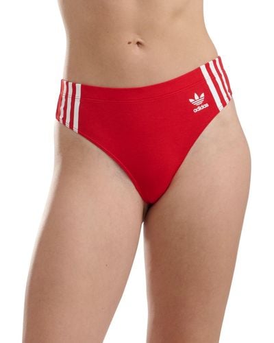 adidas Intimates Adicolor Comfort Flex Cotton Wide Side Thong 4a1h63 - Red