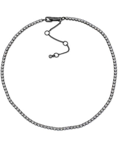 Karl Lagerfeld Hematite-tone Tennis Collar Necklace - Metallic