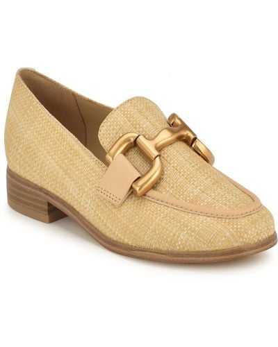 Nine West Lilma Slip-on Round Toe Dress Loafers - Natural