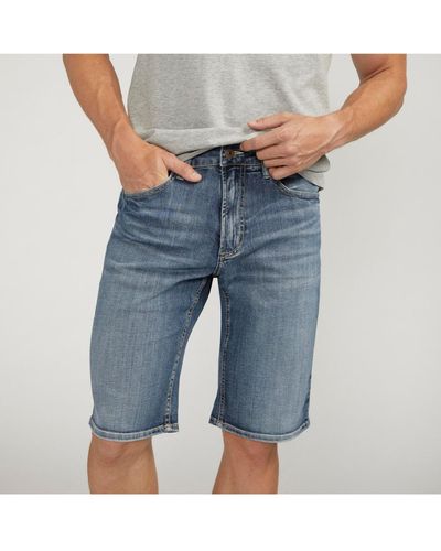 Silver Jeans Co. Zac Relaxed Fit Denim 12-1/2" Shorts - Blue