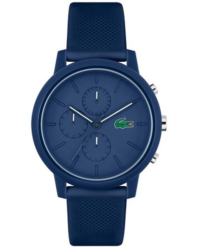 Lacoste L 12.12. Chrono Navy Silicone Strap Watch 43mm - Blue