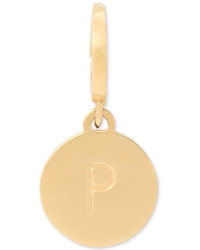 Kate Spade Gold-tone Initial Polished Disc Charm Pendant - Metallic