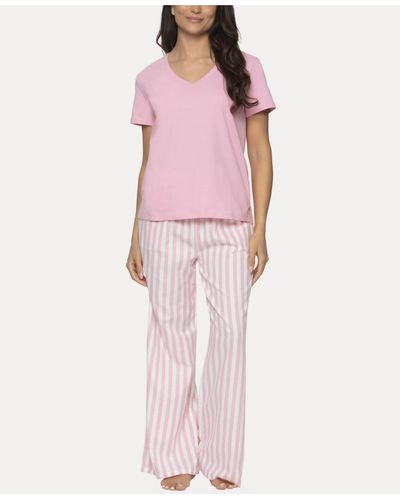Felina Mirielle 2 Pc. Short Sleeve Pajama Set - Pink