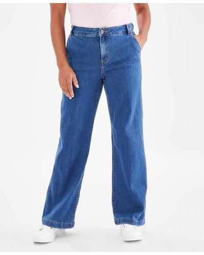 Style & Co. High-rise Wide-leg Jeans - Blue