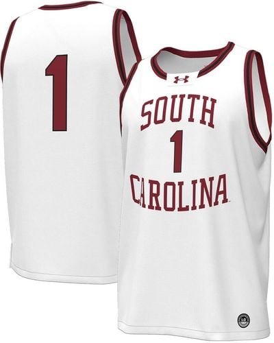 Under Armour #1 South Carolina Gamecocks Throwback Replica Basketball Jersey - White