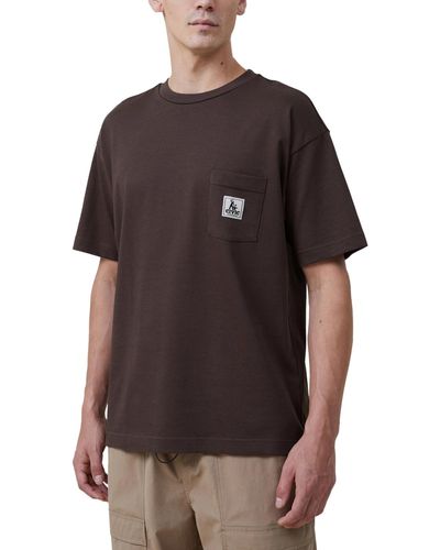 Cotton On Box Fit Pocket Short Sleeves T-shirt - Black