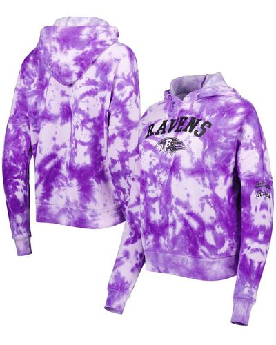 KTZ Baltimore Ravens Cloud Dye Fleece Pullover Hoodie - Purple