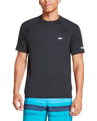 Speedo Uv Swim Shirt Short Sleeve Regular Fit Solid - Black