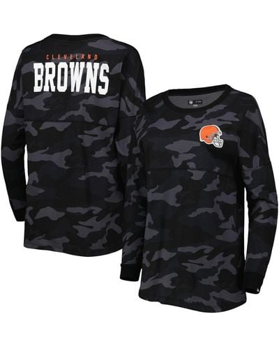 KTZ Cleveland Browns Camo Long Sleeve T-shirt - Black