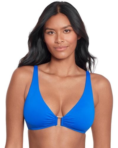 Lauren by Ralph Lauren Ring-trim Bikini Top - Blue