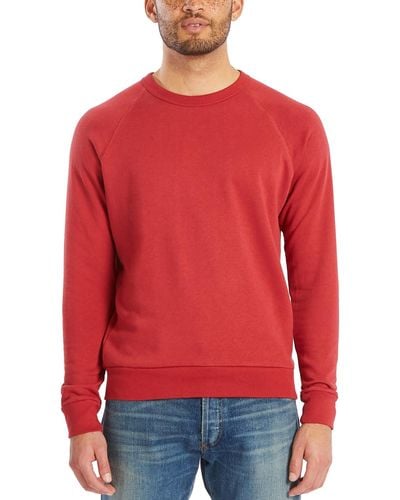 Alternative Apparel Washed Terry Challenger Sweatshirt - Red