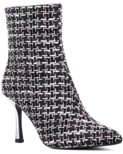 New York & Company Ricki Fabric Pointy Ankle Boots - Black