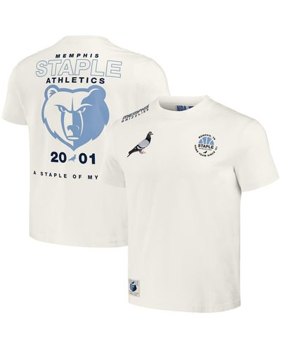 Staple Nba X Distressed Memphis Grizzlies Home Team T-shirt - White