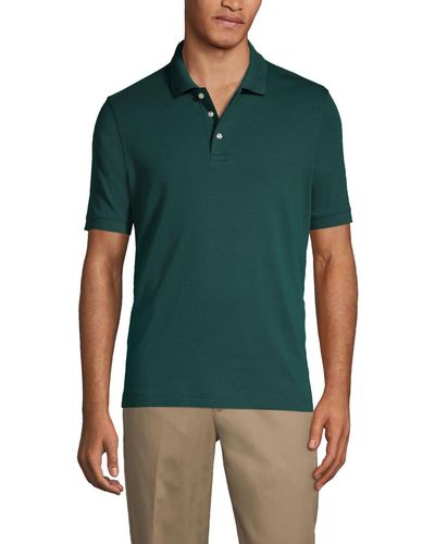 Lands' End School Uniform Short Sleeve Interlock Polo Shirt - Green
