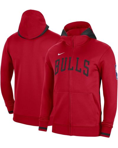 Nike Chicago Bulls Authentic Showtime Performance Full-zip Hoodie - Red