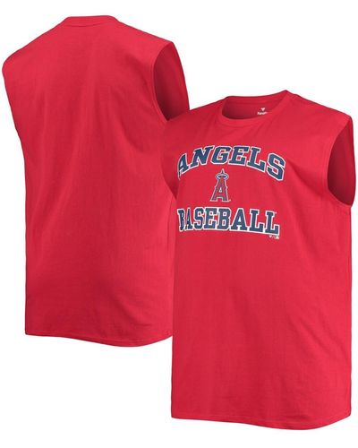 Profile Los Angeles Angels Big And Tall Jersey Muscle Tank Top - Red