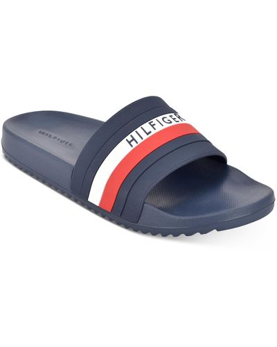 Tommy Hilfiger Riker Pool Slide Sandals - Blue
