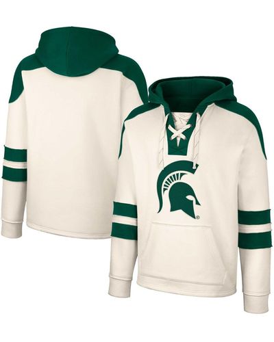 Colosseum Athletics Michigan State Spartans Lace-up 4.0 Vintage-like Pullover Hoodie - Green