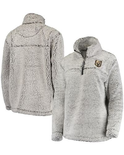 G-III 4Her by Carl Banks Vegas Golden Knights Sherpa Quarter-zip Pullover Jacket - Gray