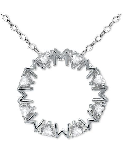 Giani Bernini Cubic Zirconia Heart Stones "mom" Circle Pendant Necklace - Metallic