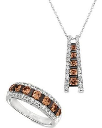 Le Vian Chocolate Diamond Nude Diamond Ladder Pendant Necklace Ring Collection In 14k - Natural