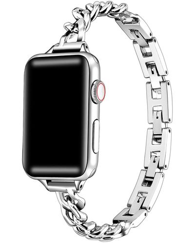 The Posh Tech Skinny Nikki Stainless Steel Chain-link Band For Apple Watch Size- 42mm - Black