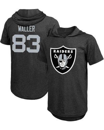 Majestic Threads Darren Waller Las Vegas Raiders Player Name And Number Tri-blend Hoodie T-shirt - Black