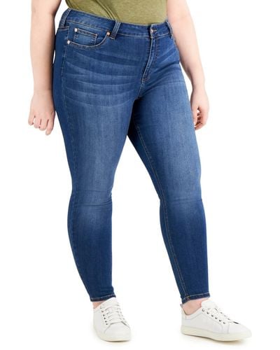 Celebrity Pink Trendy Petite Plus Size Skinny Jeans - Blue