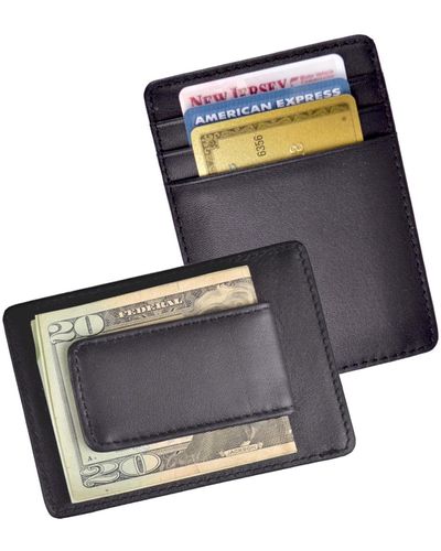 ROYCE New York Magnetic Money Clip Wallet - Blue