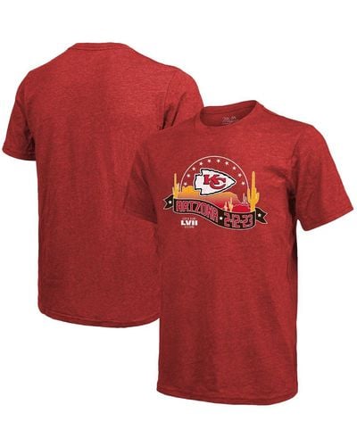 Majestic Threads Kansas City Chiefs Super Bowl Lvii Tri-blend Desert T-shirt - Red