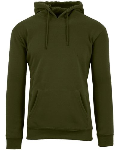 Galaxy By Harvic Slim-fit Fleece-lined Pullover Hoodie - Green