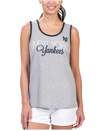 G-III 4Her by Carl Banks New York Yankees Fastest Lap Tank Top - Gray