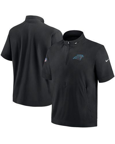 Nike Pittsburgh Steelers Sideline Coach Short Sleeve Hoodie Quarter-zip Jacket - Black