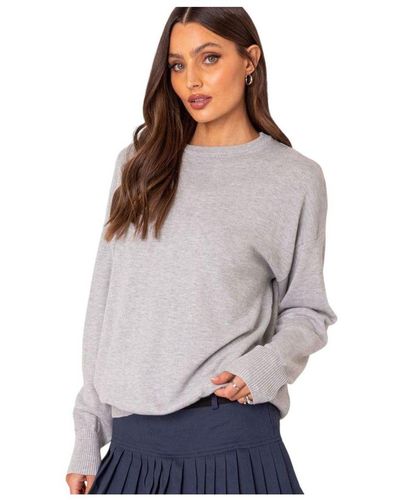Edikted You Time Oversized Sweater - Gray