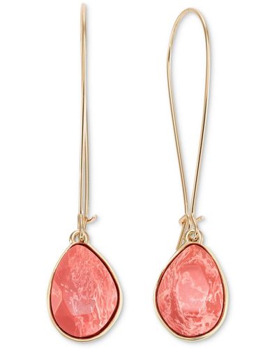 Style & Co. Stone Linear Drop Earrings - Red