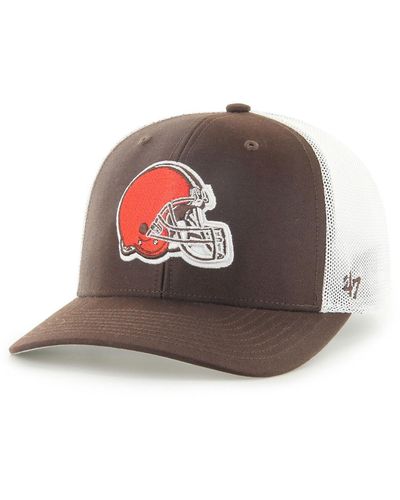 '47 Brown And White Cleveland Browns Trophy Trucker Flex Hat - Multicolor