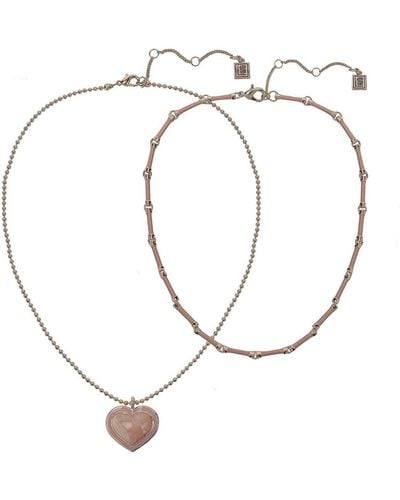 Laundry by Shelli Segal 2 Piece Heart Necklace Set - White