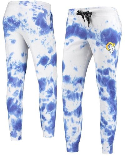 DKNY Sport White And Royal Los Angeles Rams Melody Tie-dye jogger Pants - Blue