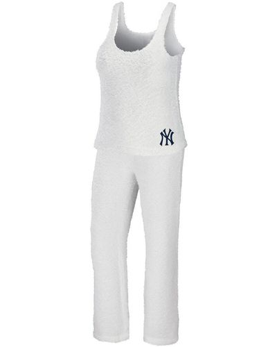 WEAR by Erin Andrews New York Yankees Cozy Lounge Tank Top And Pants Set - White