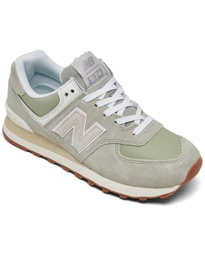 New Balance 574 Casual Sneakers From Finish Line - White