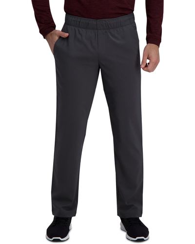 Haggar Active Series Straight Fit Flat Front Comfort Pant - Gray