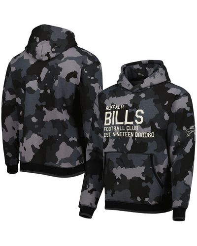 The Wild Collective Buffalo Bills Camo Pullover Hoodie - Black
