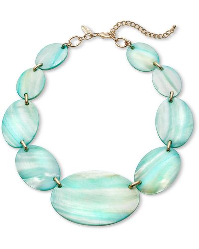 Style & Co. Gold-tone Rivershell Statement Necklace - Green
